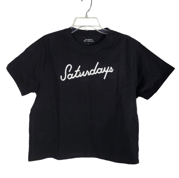 SATURDAYS New York City Script Standard short sleeve tee NWT - Picture 1 of 5